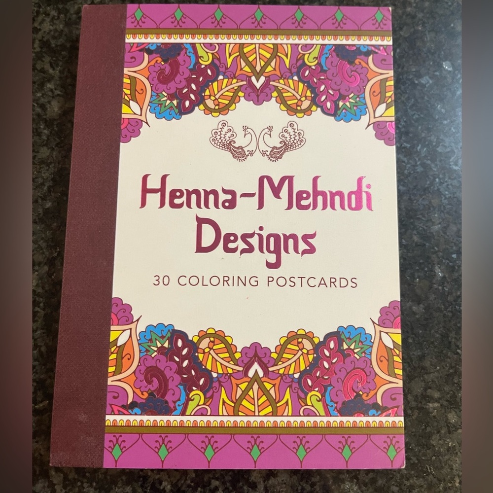 Henna Mehndi Designs 30 Coloring Postcards- Brand New